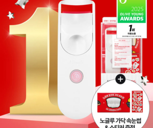 Fillimilli Heating Eyelash Curler Wide-fit 24R (USB type) Set (+No glue Lashes, Sticker)