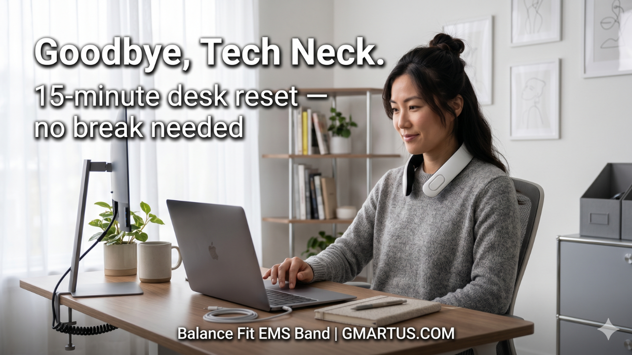 EMS band for office workers – relief from tech neck and desk stiffness